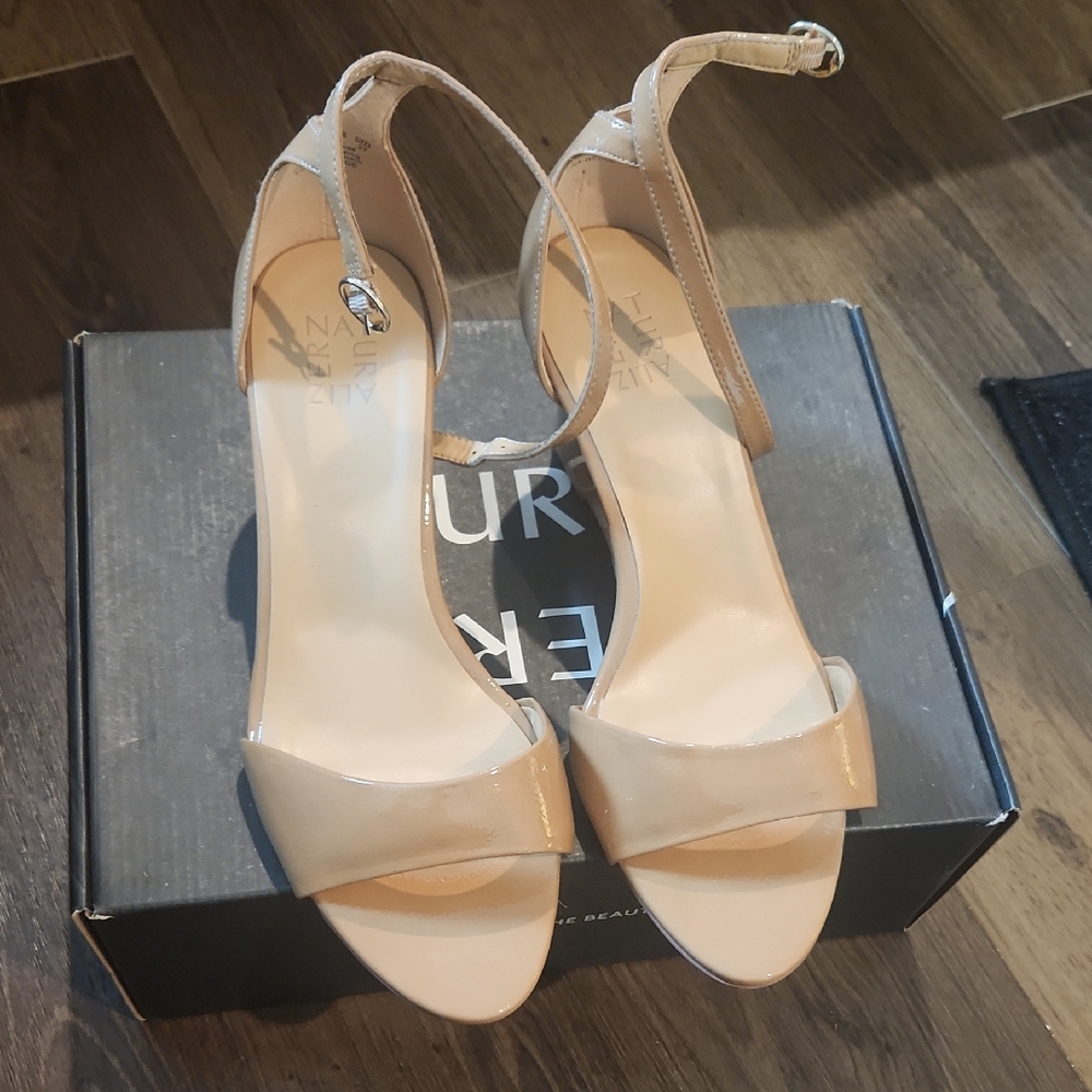 Elegant Nude Ankle Strap Heels -2.5 inch Wedge